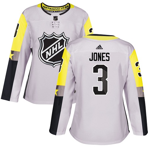 Adidas Blue Jackets #3 Seth Jones Gray 2018 All-Star Metro Division Authentic Women's Stitched NHL Jersey - Click Image to Close